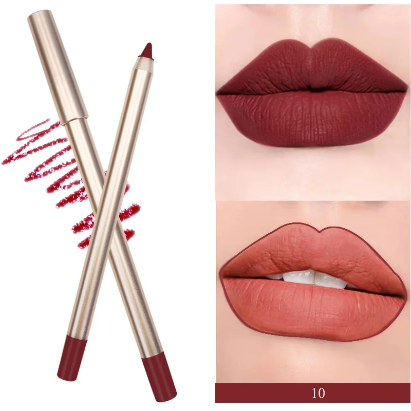 Makeup Luxury 15 Colors Private Label Cruelty Free Creamy Lipliner Pens Lip Liner Gold Pencil