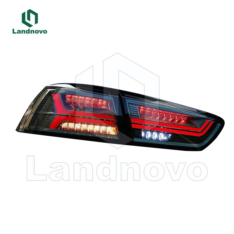 Landnovo hot selling body parts modified car reversing parking car rear light for 09 mitsubishi lancer tail light full led