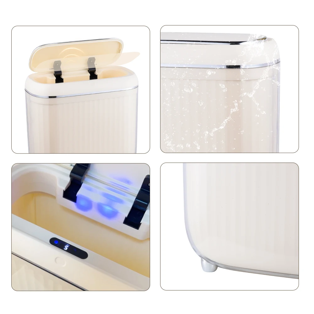 10L Rectangular Smart Trash Can Electronic Tap Sensor Garbage Can Auto Induction Smart Waste Bin