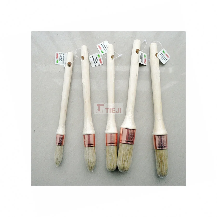 312 French Paint Brush Poly Bag DIY White Birch Painting Tools Painting Oil Brush Epoxy Resin Copper Plated for House Wall Art