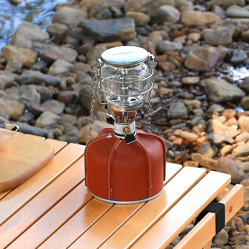 Custom Camping Gas Stove Cylinder Leather Cover Gas Tank Accessories Canister Propane Cylinder Protective Case