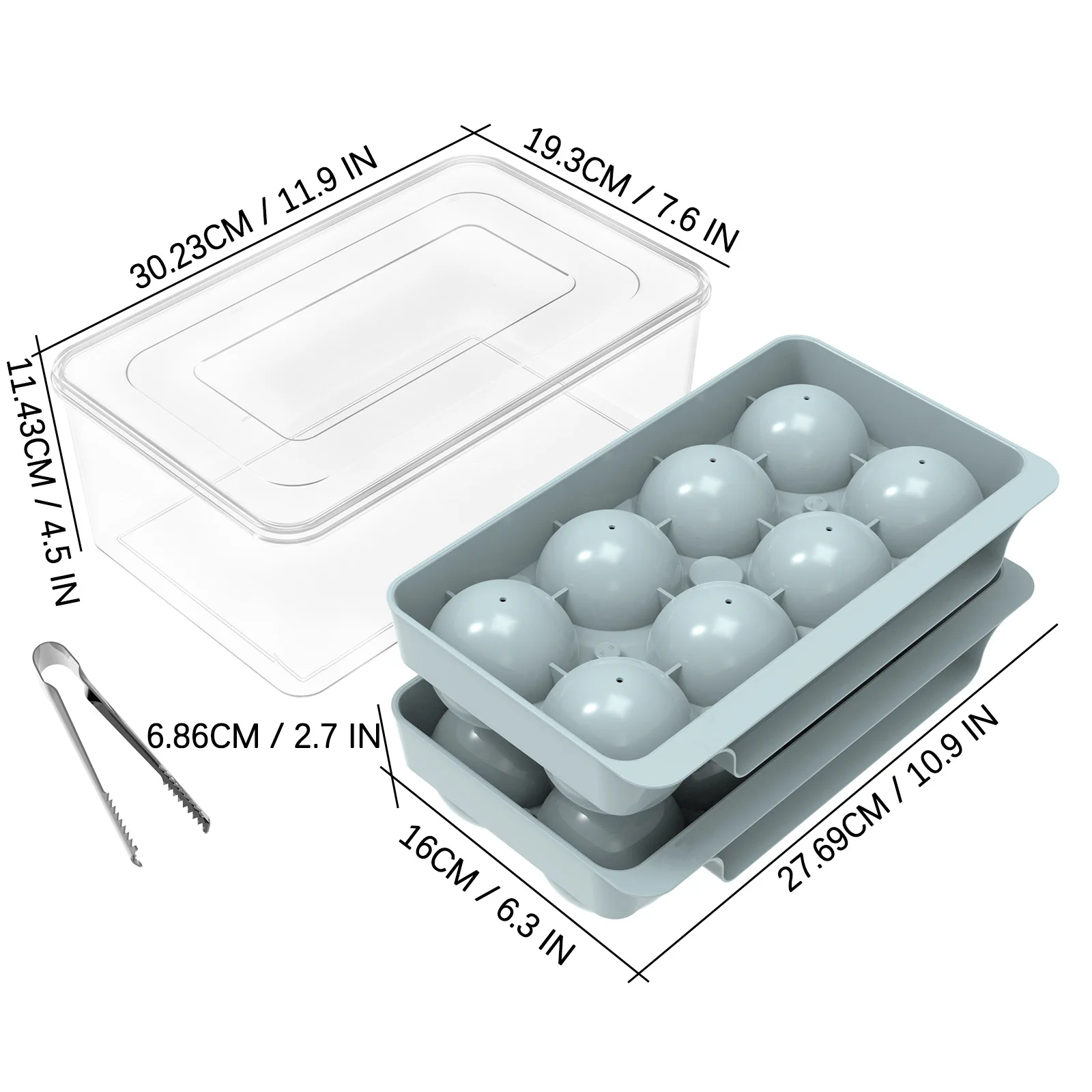 Best-selling Food Safety Grade 3D Round Balls Ice Molds with Lid Easy Release Ice Tray