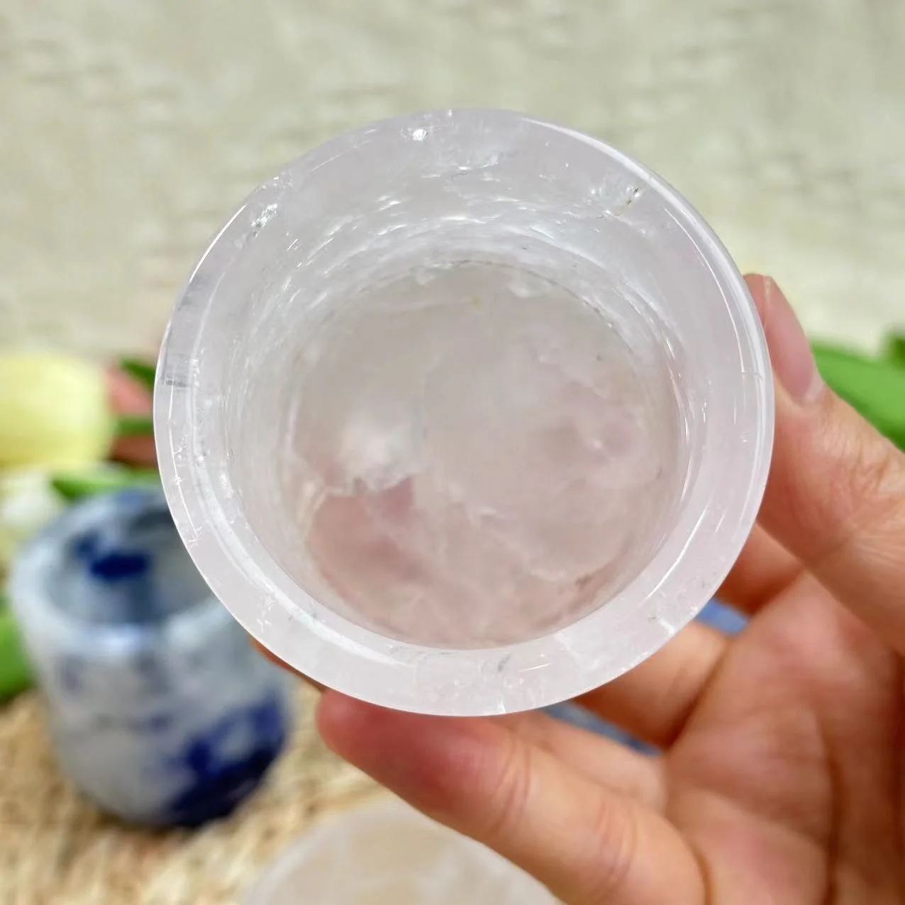 High Quality Natural Crystal Tea Cup Wholesale Rose Quartz Cup Sodalite Cup Crystal Crafts
