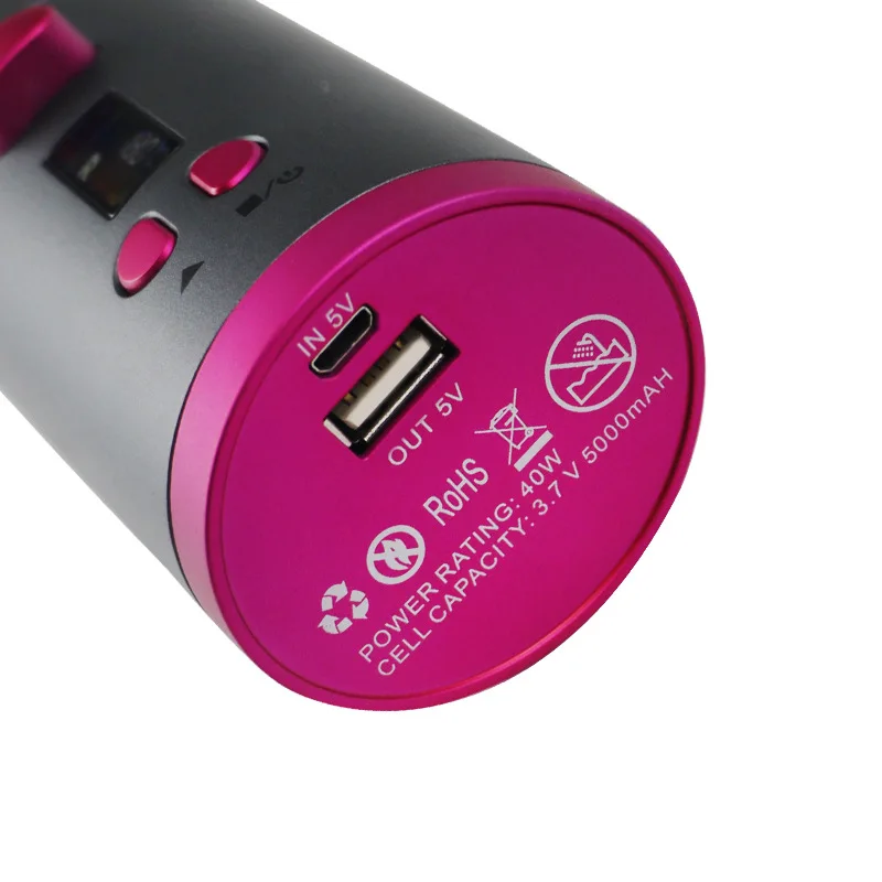 USB Rechargeable Wireless Automatic Hair Curler, LCD Display Hair Curler Auto Design Rotating Curling Iron Automatic Wand Roller