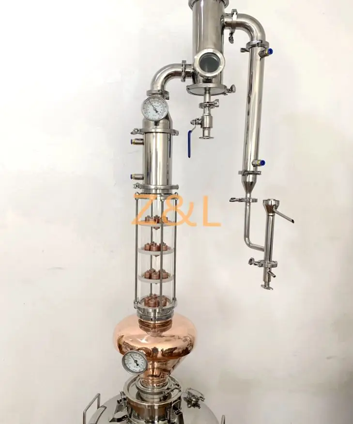 4 inch 6 inch 8 inch glass moonshine still alcohol distillation column with gin basket for vodka, whiskey, gin making