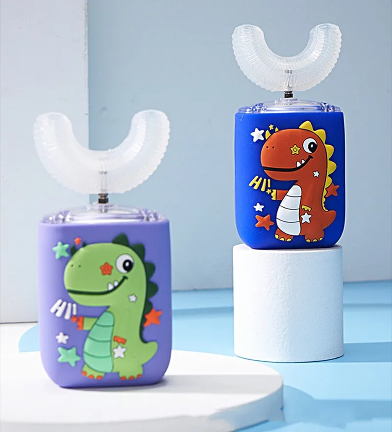 Baby Ultrasonic Sonic Electric Toothbrush 360 Degree Food Grade Silicone Kids Automatic Children U Shape Electric Toothbrush