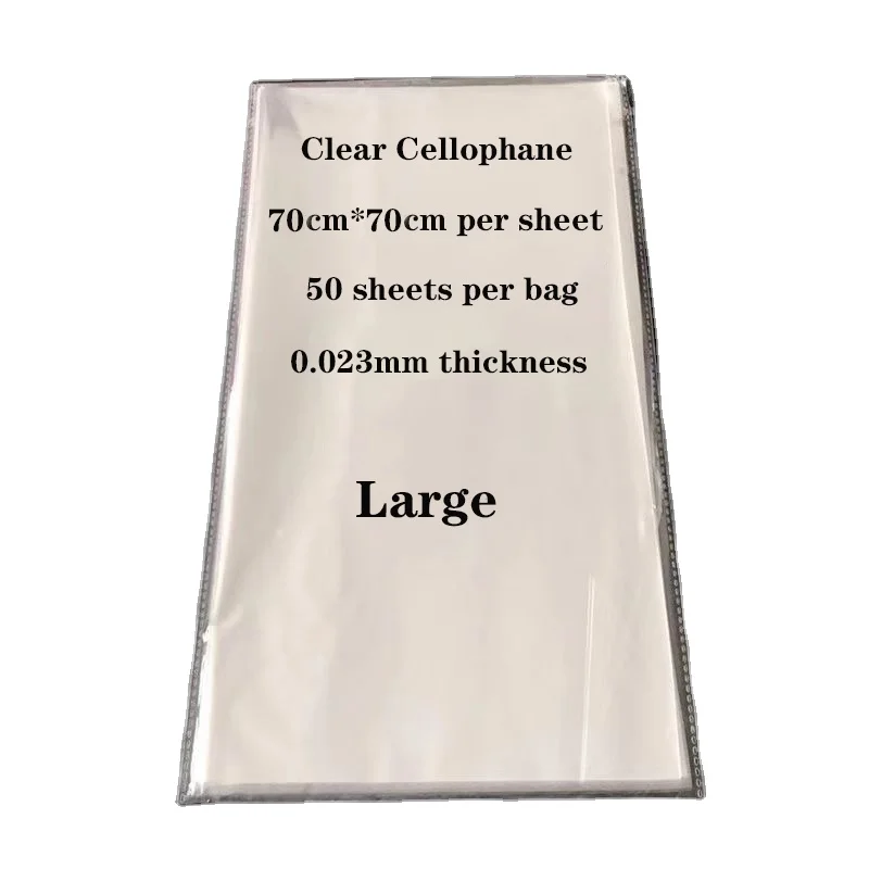 Yohpack Plastic Glass Wrapping Paper For Bouquet Clear Waterproof Lining Floral Paper Soft Large Cellophane