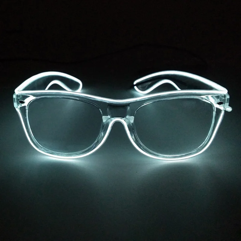 Bar Party DJ Hot Props Eyewear Shade Luminous LED Neon EL Wire Glasses Flashing Blink Sunglasses Led Rayban Glasses