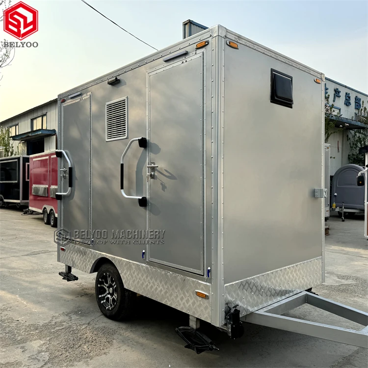 OEM/ODM Portable Toilet Moving House Construction Toilet Bowl Folding Mobile Outdoor Restroom Trailer