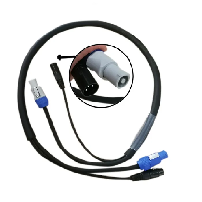 multi combi power extension cable with powercons and XLR