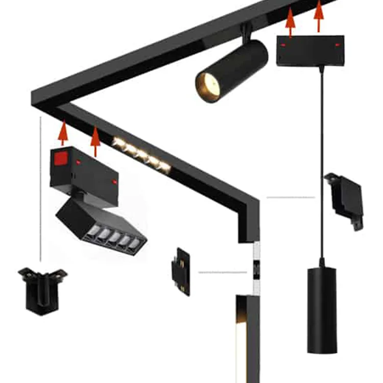 Magnetic LED Track Light Magnetic Lamp Systems Linear Lights For Commercial Lighting Modern House
