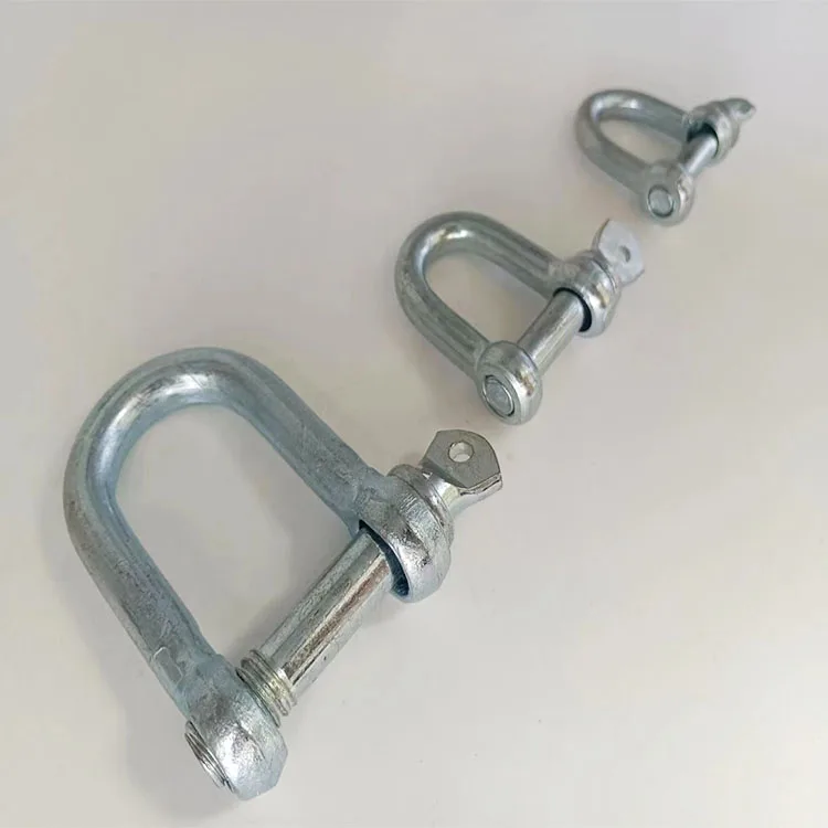 Metal D Ring Screw in Shackle Horseshoe Buckle U Shape D Ring Metal Hoop Locking D-Ring for DIY Leather Craft Purse Replacement