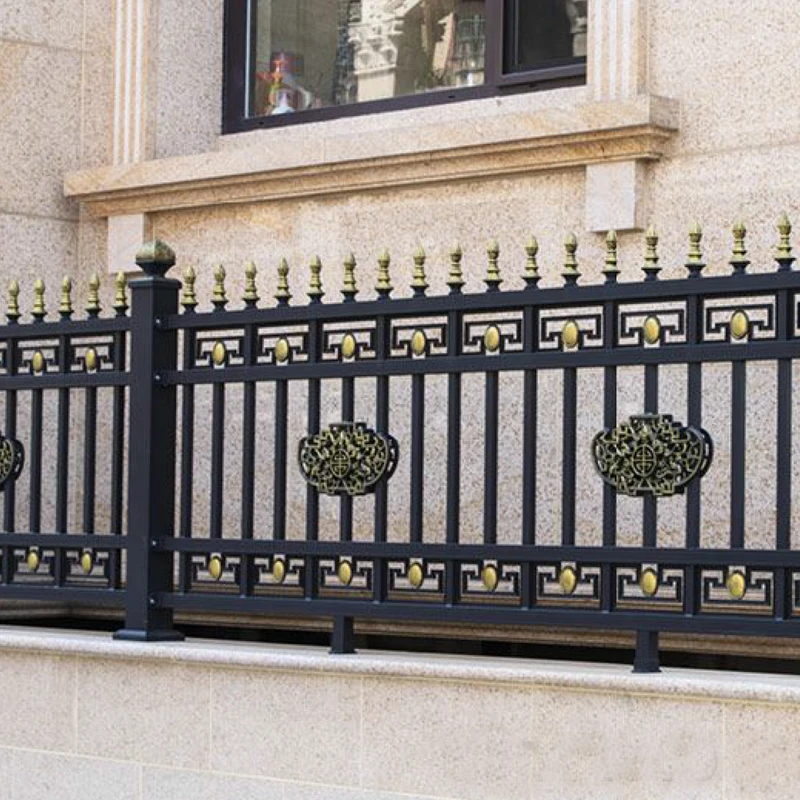 Top Quality Aluminium/Steel Fence For Courtyard Railing Wall With Beauty Modern Design Handle Railings With Small Door