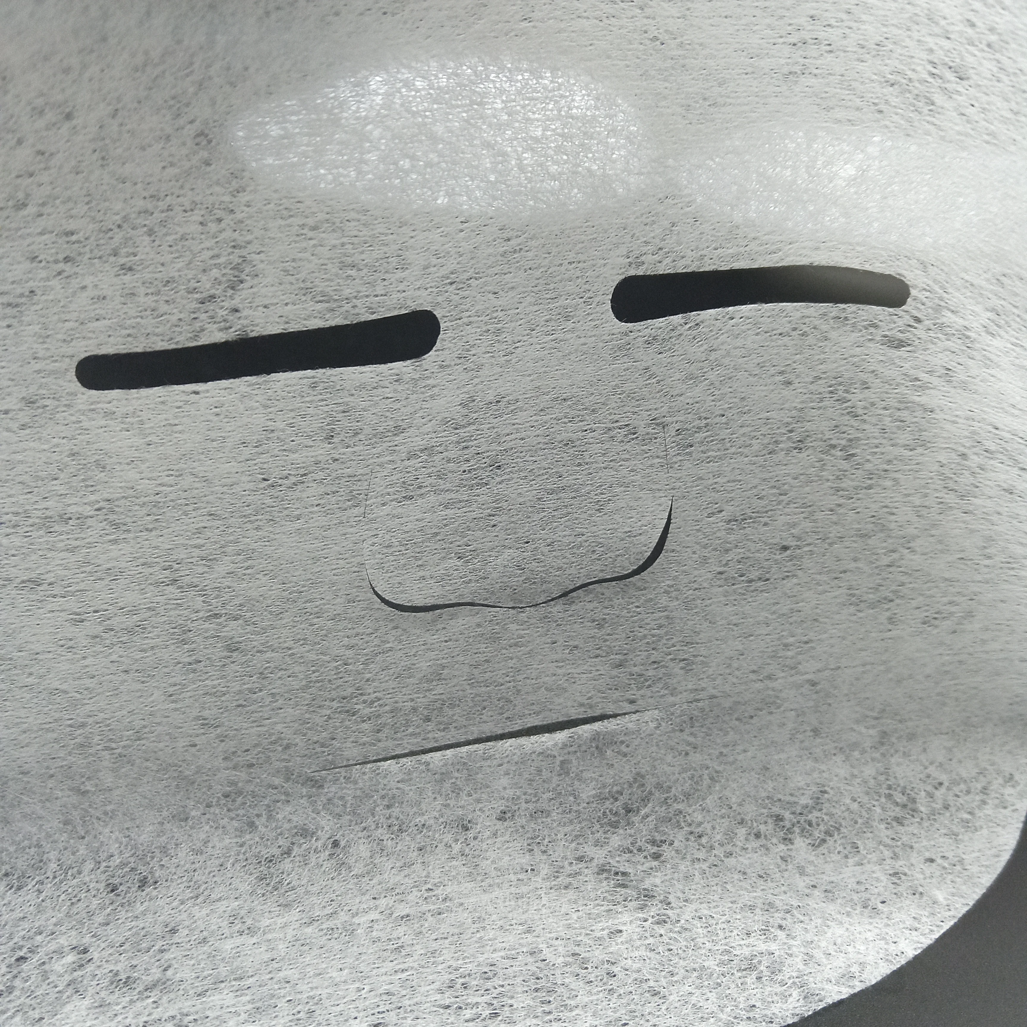 OEM  Invisible  Die-Cut 23gsm White Lyocell Viscose Spunlace Nonwoven Beauty Care Dry  Facial Mask Sheet