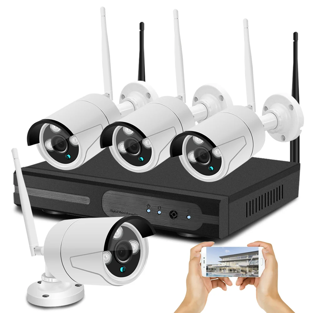 3MP CCTV Camera Wireless Security Surveillance Waterproof Outdoor 4 Channel NVR System Camera Wifi Kit 4CH