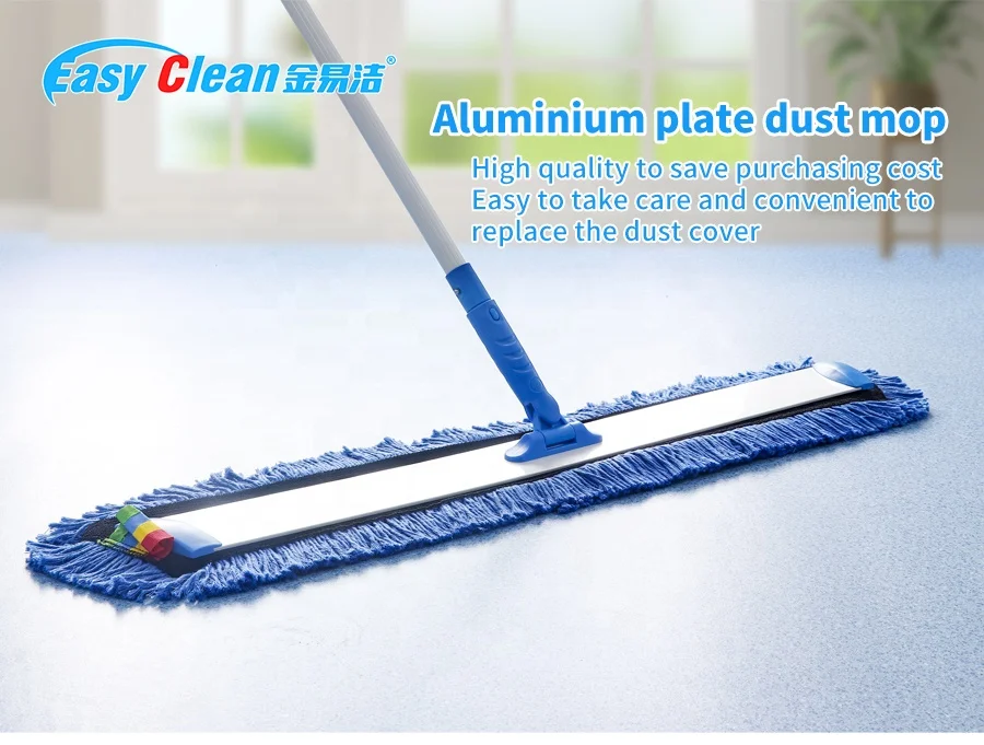 Cleaning flat mop with microfibre mop head used in hospital