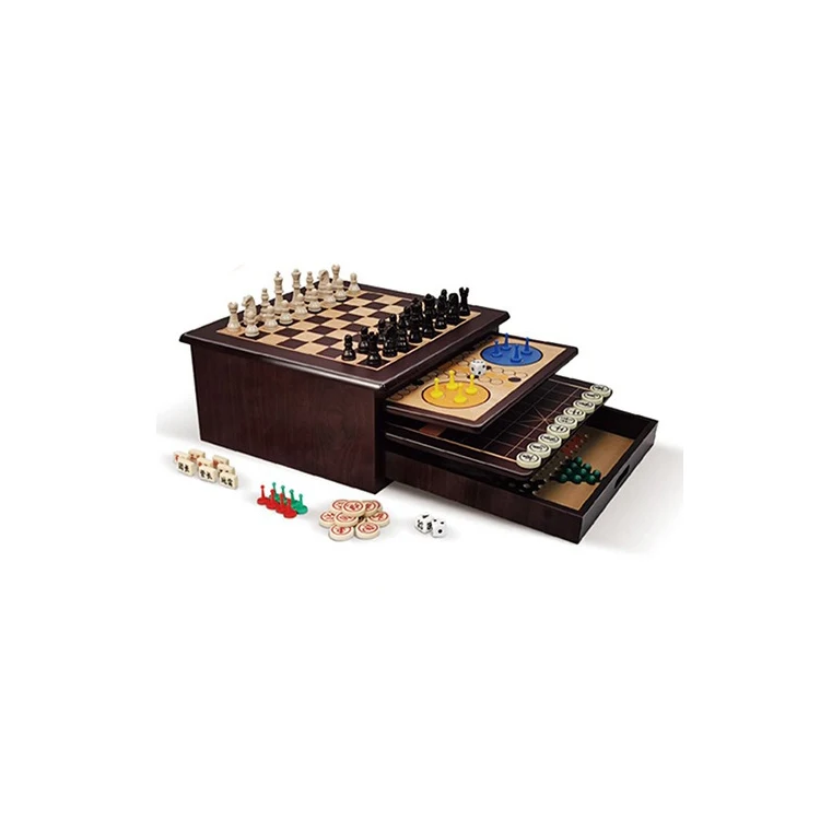 Factory Wholesale Price Board Playing Games Wooden Durable 10 in 1 Chess Board Game Set For 5-12 Years Old Children
