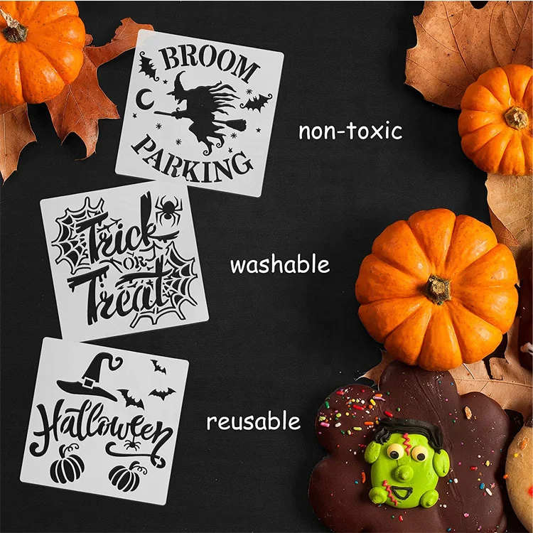 Хэллоуин живопись трафарет многоразовый картины DIY шаблон череп человека-паука призрак трафареты