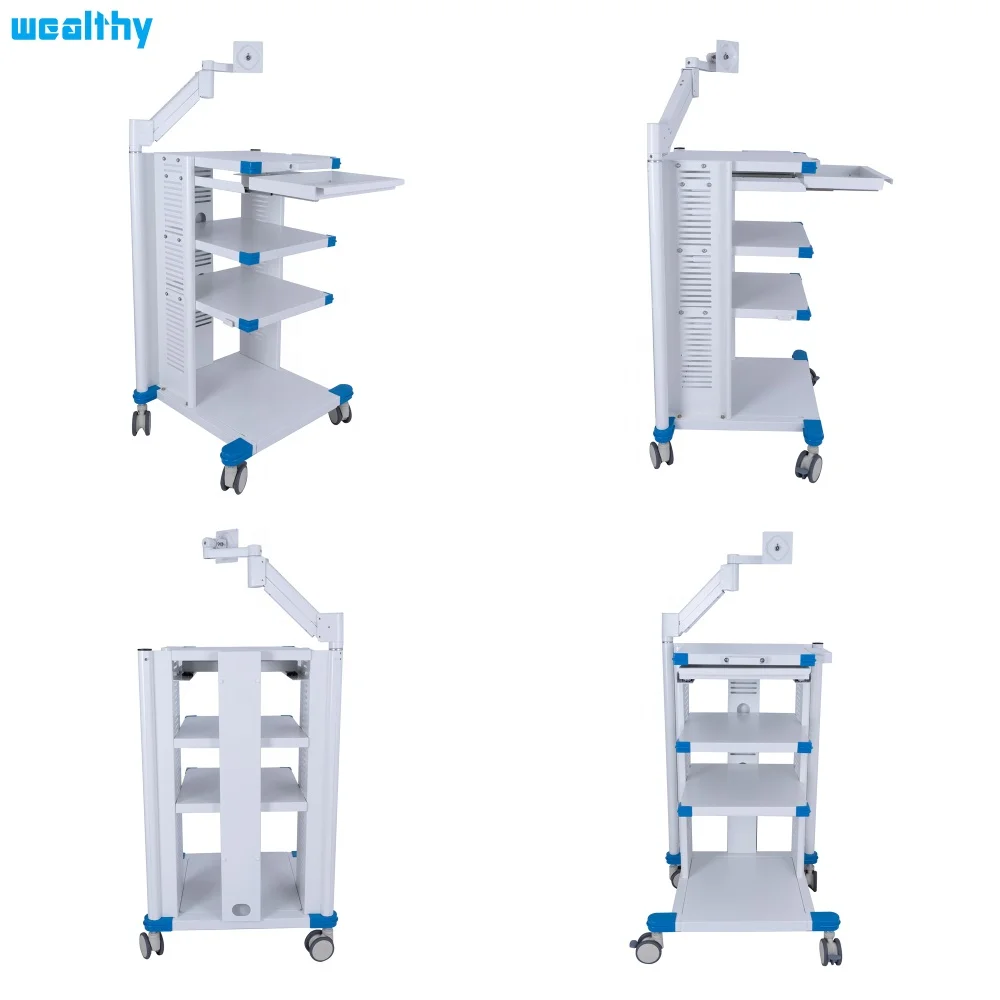 Endoscopy cart with swing arm endoscope trolly high holder Hospital trolly