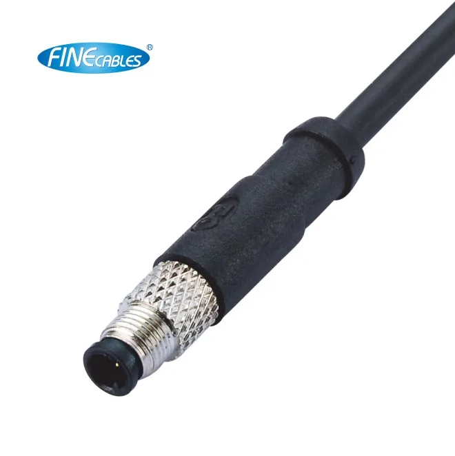 Finecables Circular Waterproof Molded Cable 3 4pin M5 Male Connector