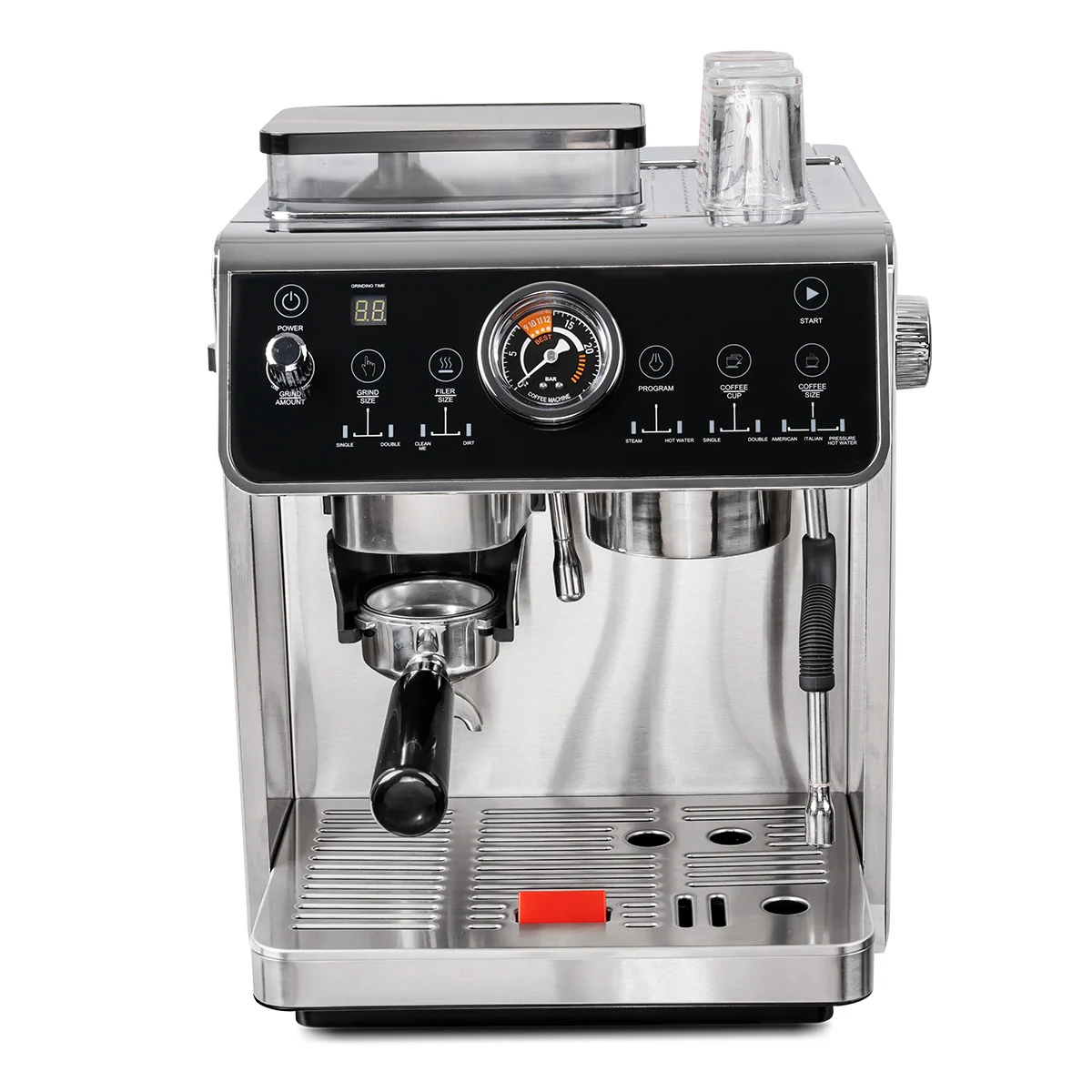 Commercial Household coffee machine Multi-function Coffee maker semi-automatic Espresso Machines With Grinder