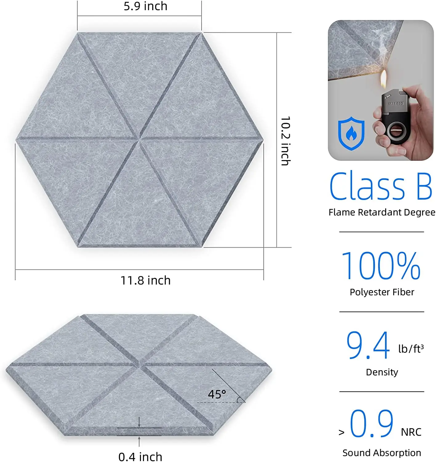 Sound-proof acoustic panels, decorative sound-proof wall panels, sound-absorbing tiles for home and office, white