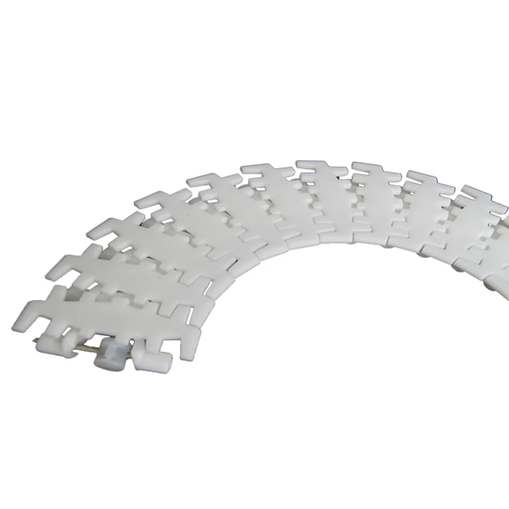 Professional Supplier White Straight Line Transportation Plastic Conveyor Flat Top Chains For Food Industry