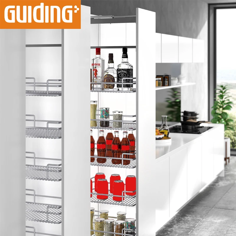 Kitchen Cupboard Door Space Organizer Slider Pantry Kitchen Rolling Pantry Storage Tall Unit Pull Out Basket