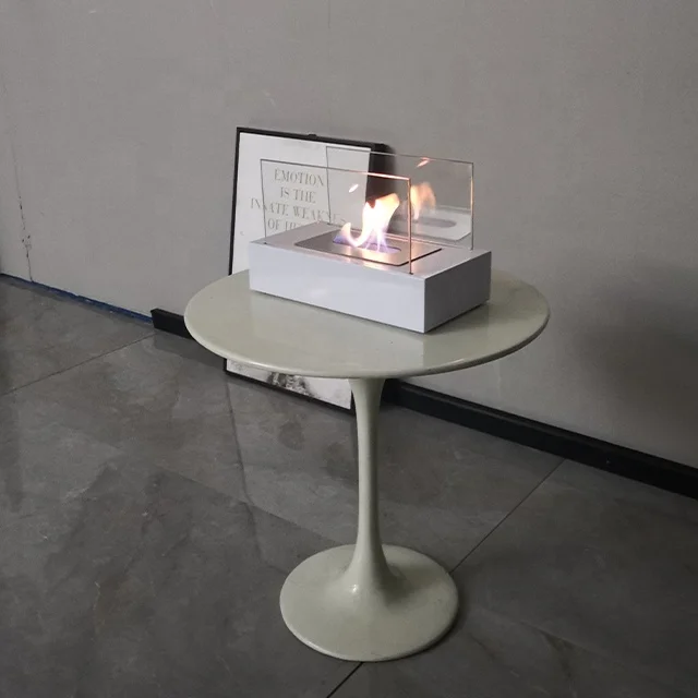Heat Resistance Glass Metal Decorative Tabletop Fire Pit Bio Ethanol Table Burner Fireplace