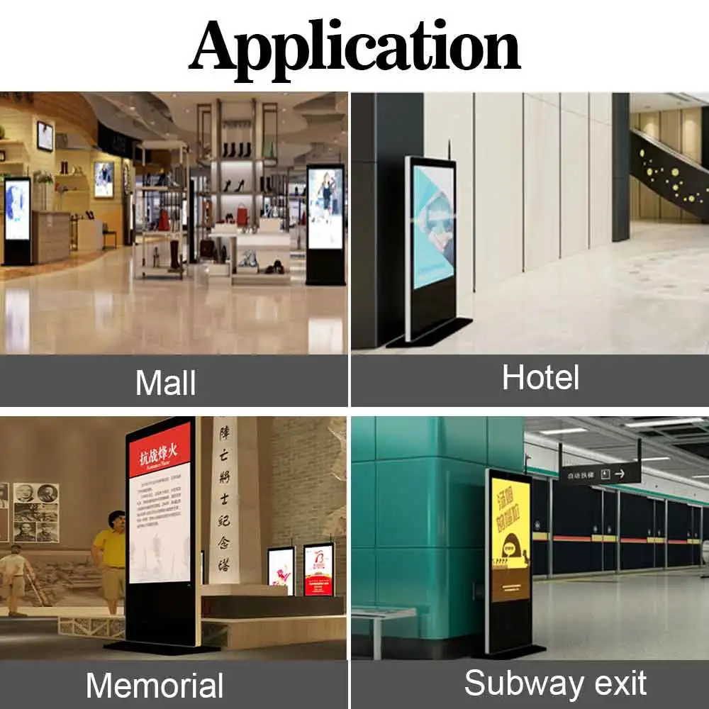 Shopping center touch screen kiosk  indoor advertising display floor standing LCD digital signage for retail store