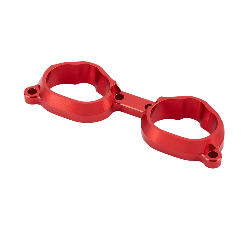 Custom Red Anodized Aluminium Cnc Machining Milling Part Cnc Machined Aluminum Intake Manifold Billet Power Block Cnc Service Fo