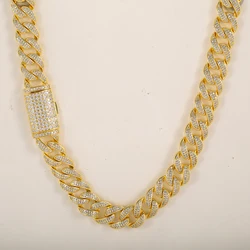 Hip hop round cuban chain shining gems fashion custom multi color material necklace trend new product hombre