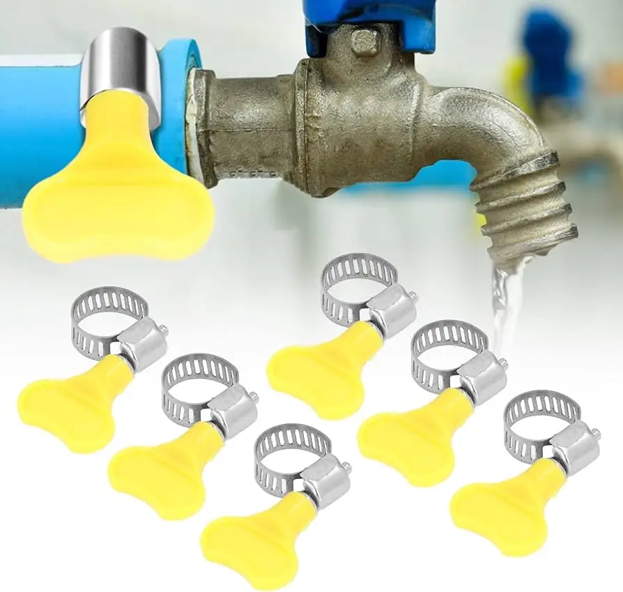 Customized American Style Butterfly Plastic Key Type Adjustable Handle Hose Clamp