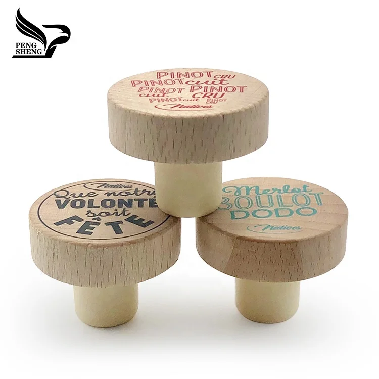 
Customized High polymer cork wooden caps synthetic cork stoppers wholesale 