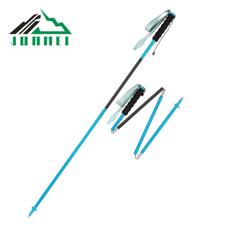 customized OEM High quality ultralight trail running pole wholesale portable 4 sections outdoor hiking equipment running pole