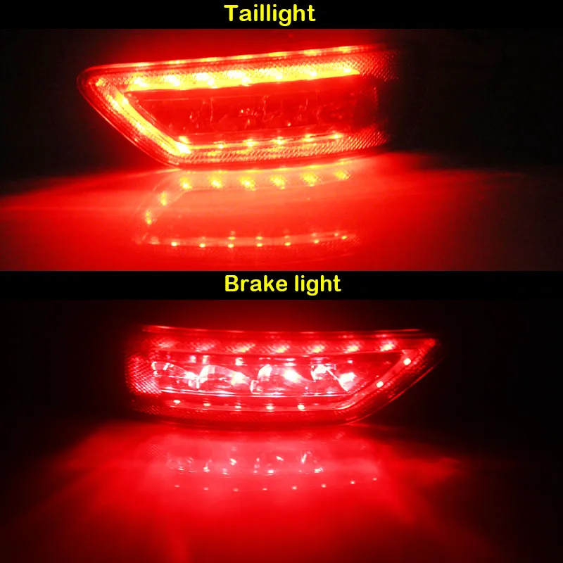 Red Lens 20-SMD 3030 LED Bumper Reflector Marker Lights For 2011-up Jeep Grand Cherokee WK2 Compass and Dodge  Red Tail Lights