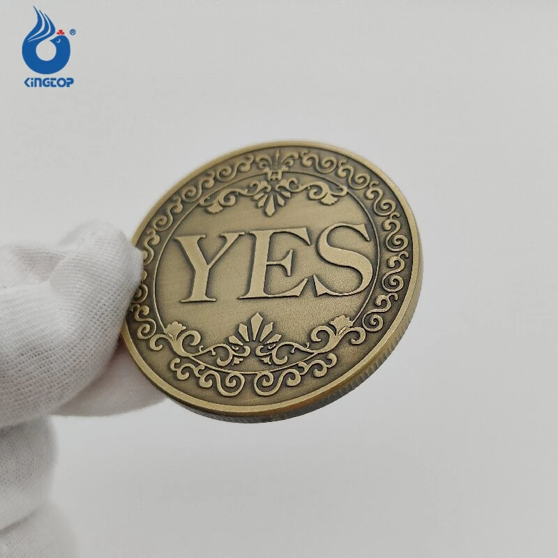 Custom Yes No Decision Challenge Coins Magic Collectible Coins Vintage Antique Bronze Wish Lucky Coins