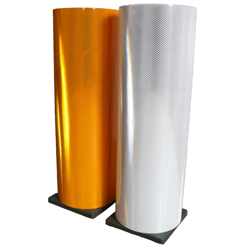 Yellow And White Diamond Grade Reflector Self Adhesion Reflective Sheeting self adhesive vinyl reflective material