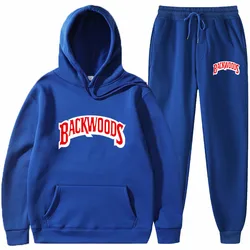 2021 Lace Up Long Sleeve 2 Piece Sweat Suit Women Thick Backwoods Hoodie Fall Two Piece Sets