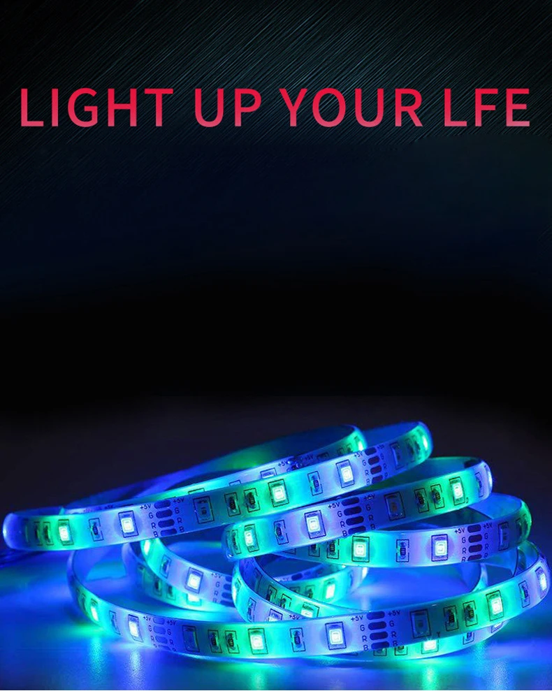 Nexillumi 50 Foot LED Strip Lights With Remote Music Sync LED Lights for Bedroom Color Changing SMD5050 RGB LED Strip Lights