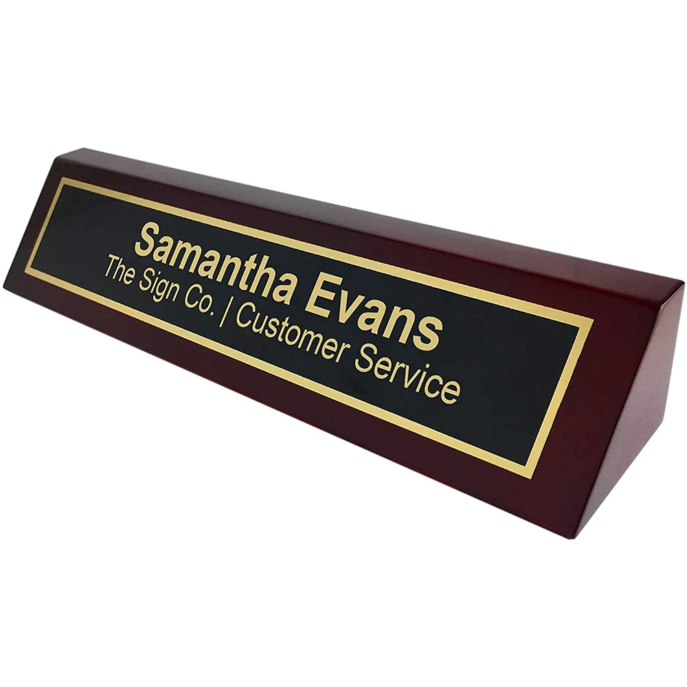 Desktop Decor wooden name plaques Rosewood Piano Finishing Desk Name Plate