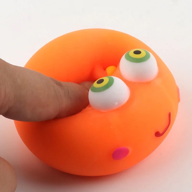 Autism Sensory Toys TPR Plastic Squeeze Ball Cute Monster Anti Stress Squishy Toy Ball