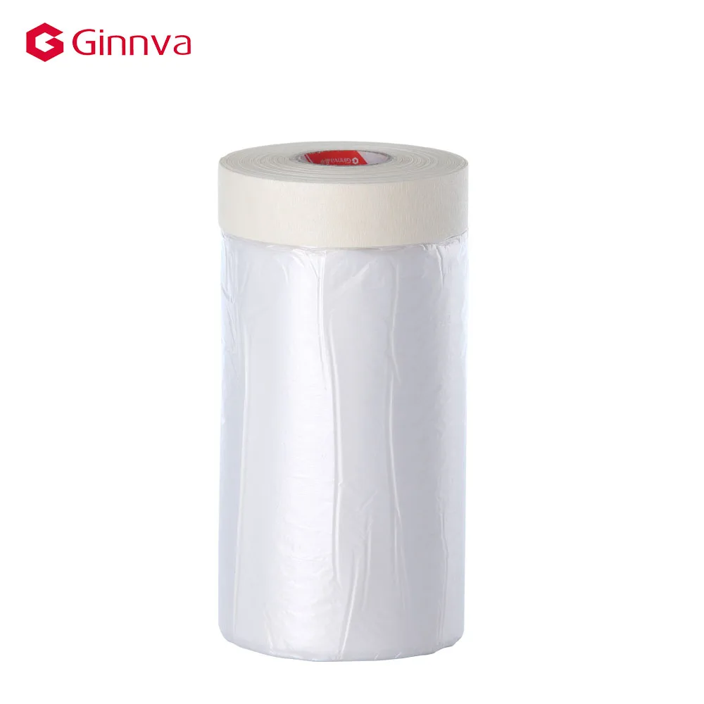 Masking Tape Embossing HDPE Film Auto Paint Masking Plastic Film/Pre-Taped Masking Film