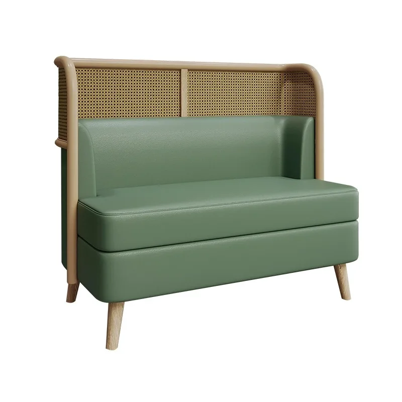 Modern Internet Famous Shop Southeast Asian Style Rattan Wood Design Restaurant Sofa Booth Dining Table And Chair Set