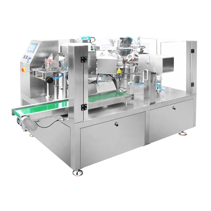 Fully automatic pet food packaging machine 8 station zipper bag filling sealing machine