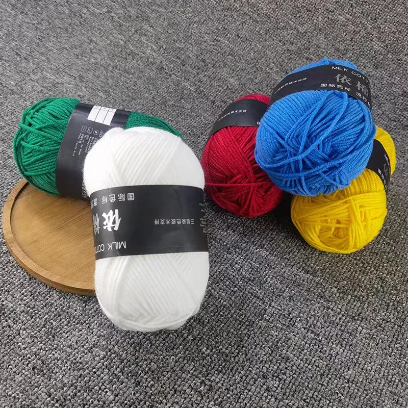 Acrylic Wool millk 100 Grams rug 5Ply 50g amigurumi tufting hand knitting 3 ply fine organic Milk cotton Crochet Yarn for baby