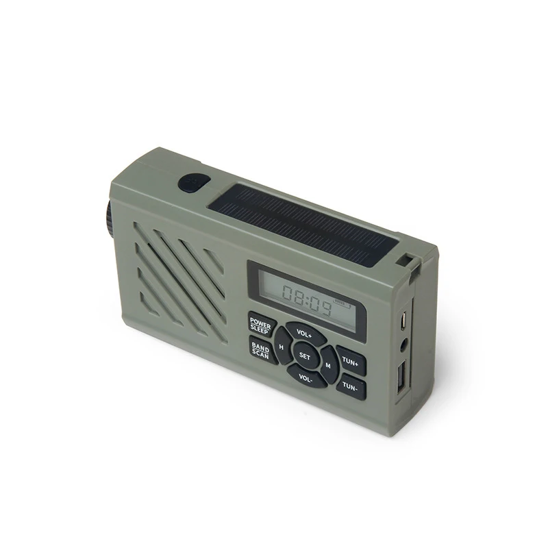 Outdoor Emergency Disaster Prevention Hand Crank Radio Solar Flashlight Full Band Digital Display Power Bank Promotional Gift