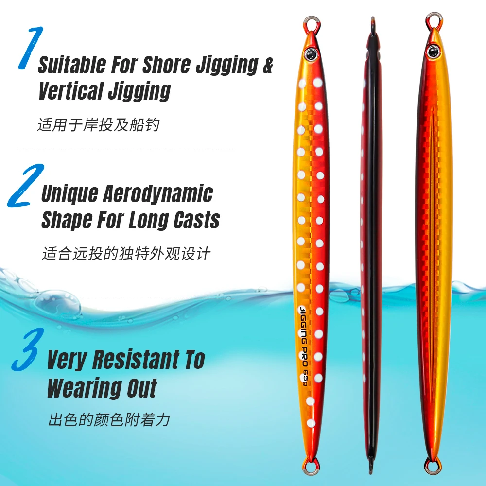 Jigging pro Lgng Slim Casting Jig Lure 65g 85g Deep Sea Jigging Lure Metal For Amberjack Hard Fishing Lure Pesca