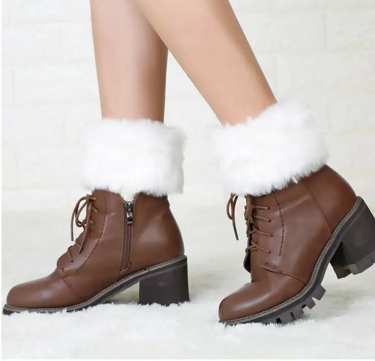 Women Fluffy Faux Fur Boot Toppers Leg Warmers Boot Cuffs
