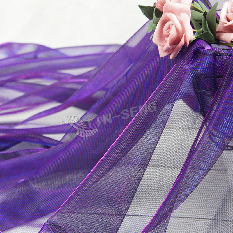 Двухцветная Светоотражающая меняющая цвет блестящая сетчатая ткань для женской трикотажной одежды